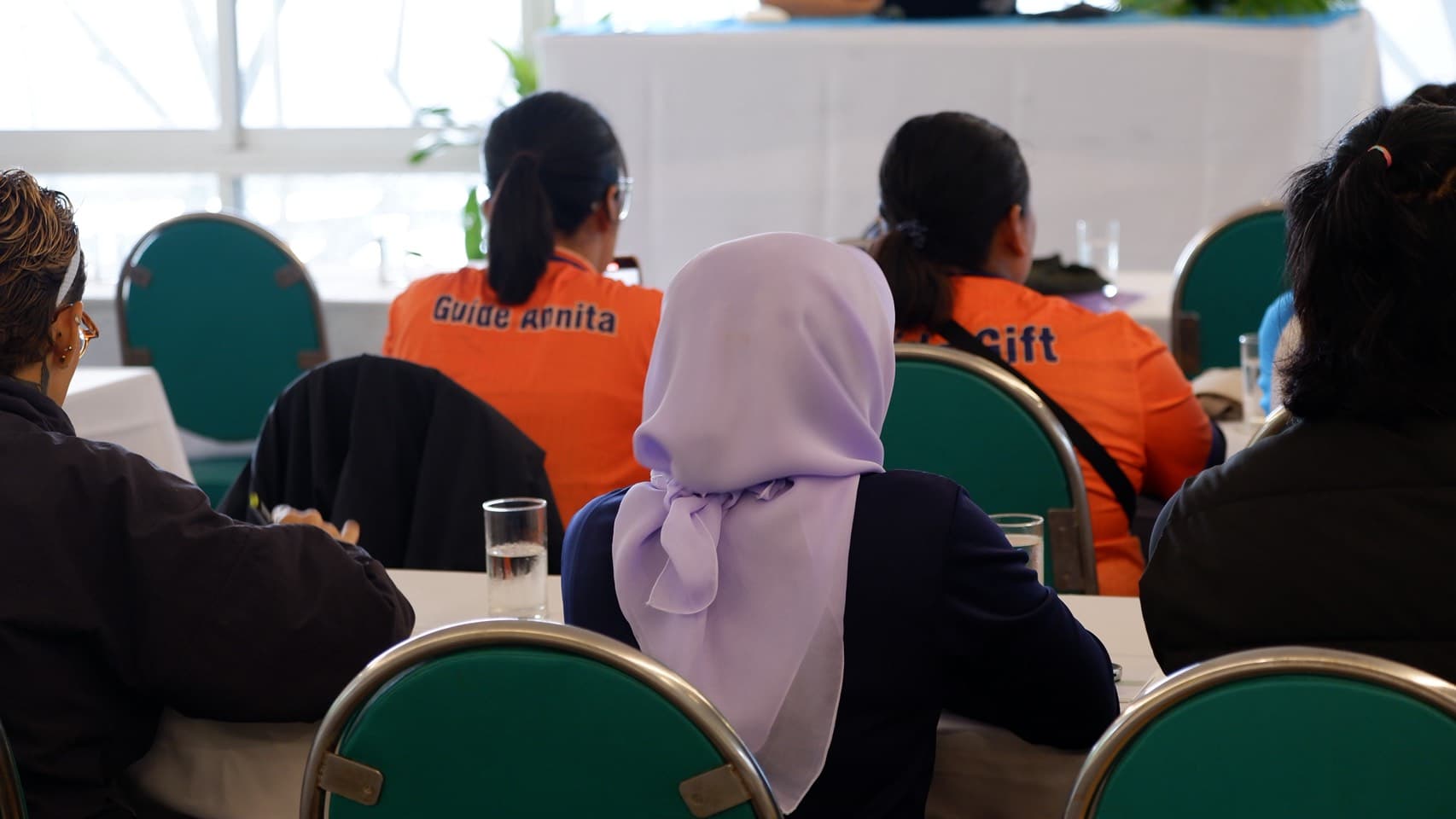 Barracudas guides in their uniforms during the Green Fins and Reef Watch classroom session